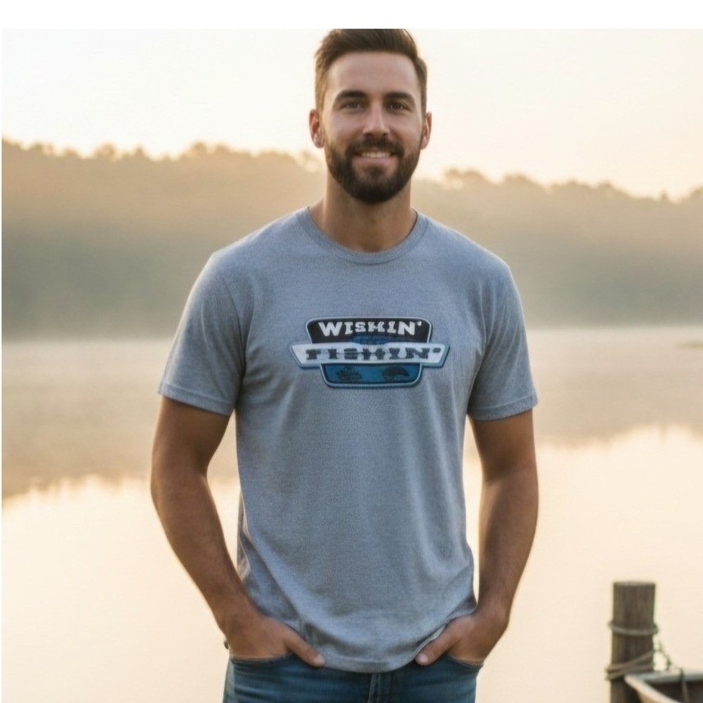 Vintage Delta T Shirt "Wishin I Was Fishin " Men's Size‎ Medium
